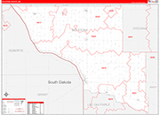 Big Stone County Wall Map Red Line Style